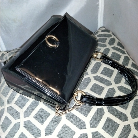 Black patent vintage Lewis box purse bag crossbody - Picture 2 of 12